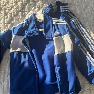 Adidas Kids Blue and White Track Suit Set